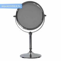 Зеркало косметическое настольное нержавейка хромированнаяД15см